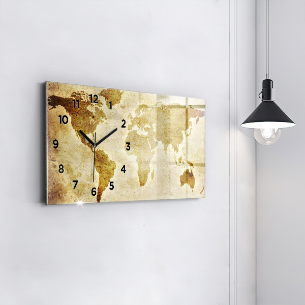 Horloge rectangulaire horizontale Carte du vieux monde