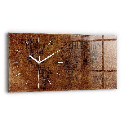 Horloge rectangulaire horizontale Carte des noms de pays
