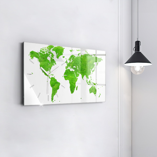Horloge rectangulaire horizontale 'Carte de l''herbe verte'