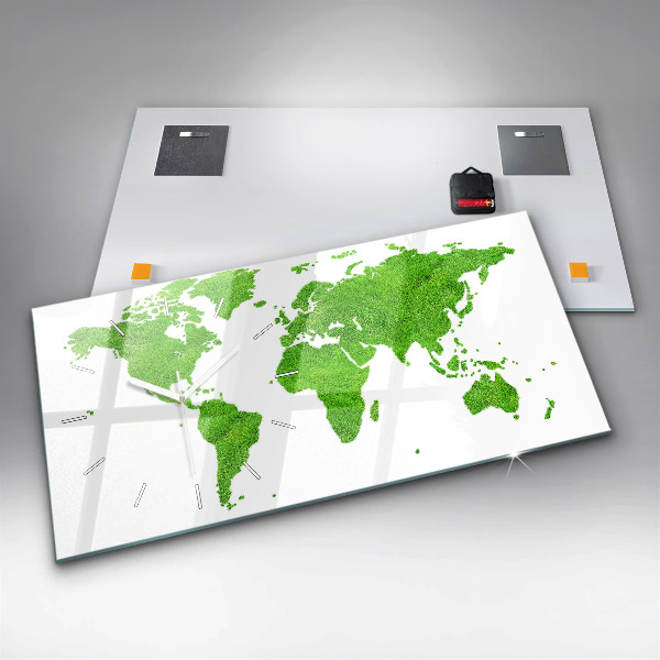 Horloge rectangulaire horizontale 'Carte de l''herbe verte'