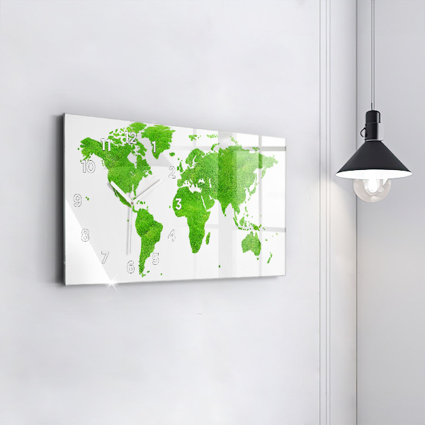 Horloge rectangulaire horizontale 'Carte de l''herbe verte'