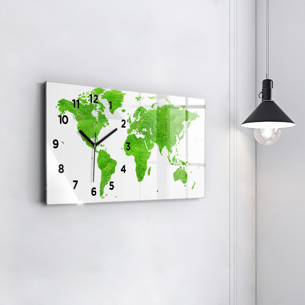 Horloge rectangulaire horizontale 'Carte de l''herbe verte'