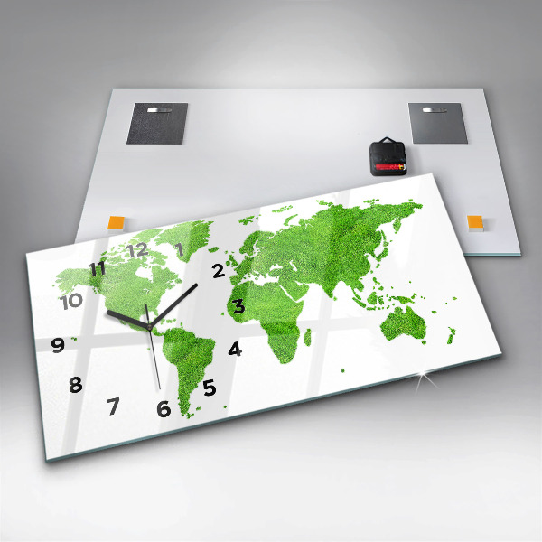 Horloge rectangulaire horizontale 'Carte de l''herbe verte'