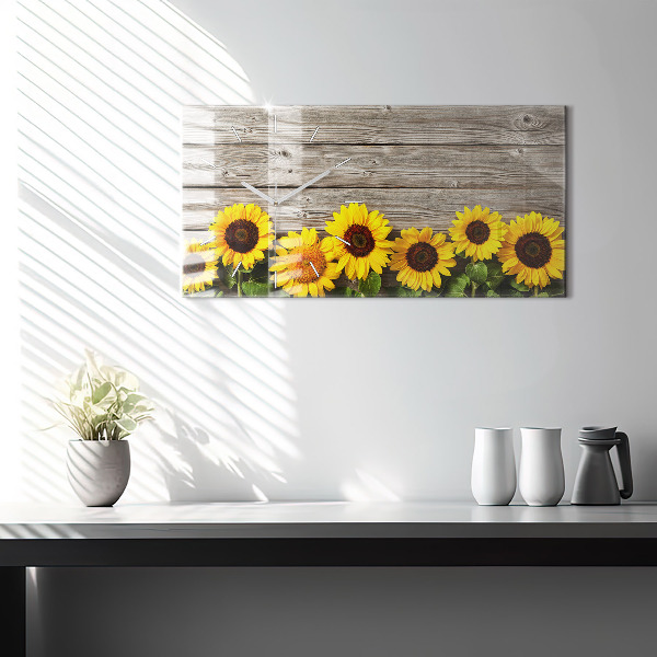 Horloge rectangulaire horizontale Tournesols