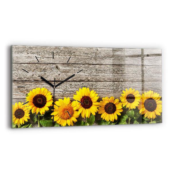 Horloge rectangulaire horizontale Tournesols