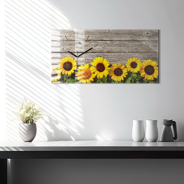 Horloge rectangulaire horizontale Tournesols