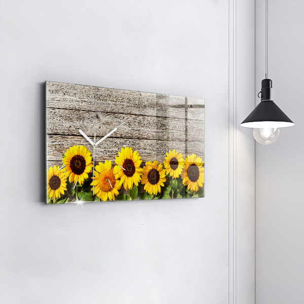 Horloge rectangulaire horizontale Tournesols