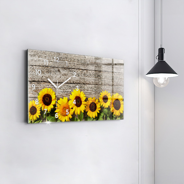 Horloge rectangulaire horizontale Tournesols