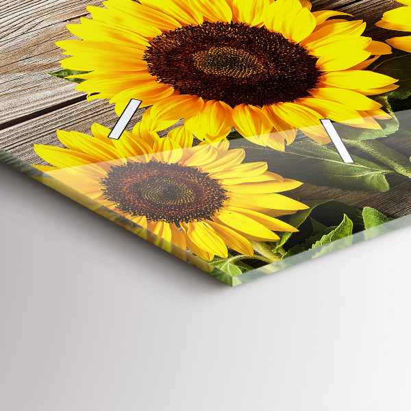 Horloge rectangulaire horizontale Tournesols
