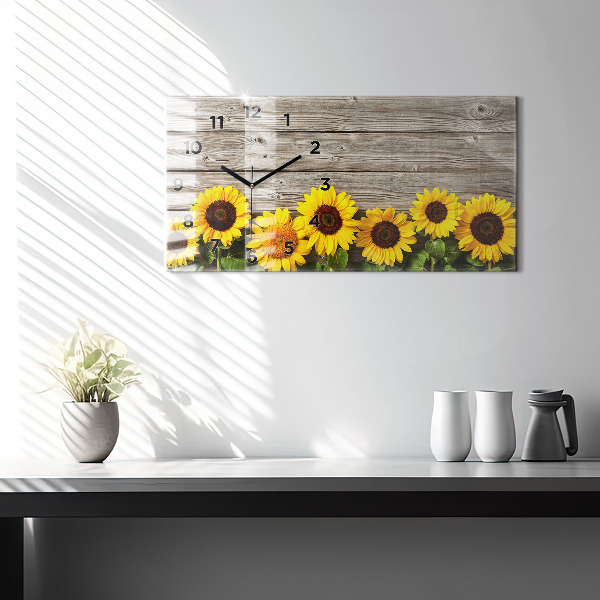 Horloge rectangulaire horizontale Tournesols