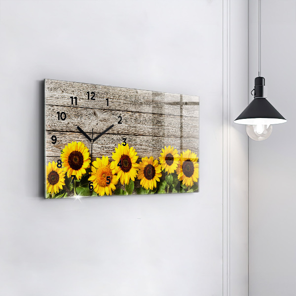 Horloge rectangulaire horizontale Tournesols