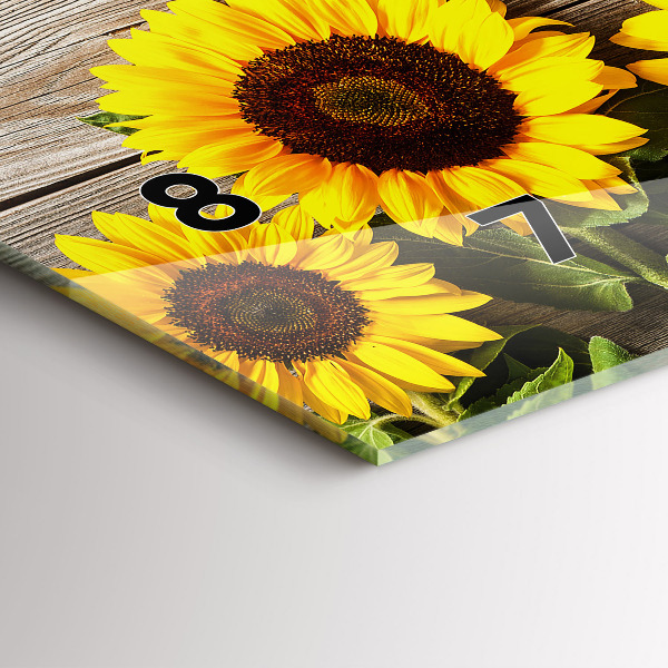 Horloge rectangulaire horizontale Tournesols