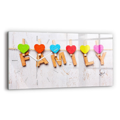 Horloge rectangulaire horizontale 'La famille d''inscriptions'