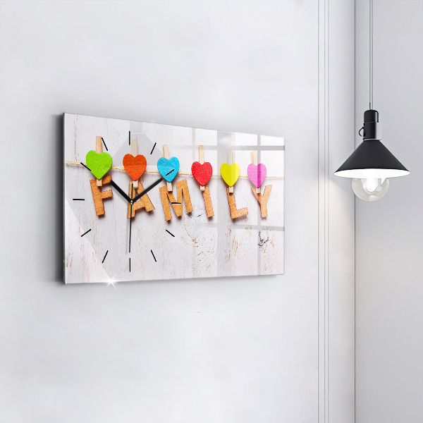 Horloge rectangulaire horizontale 'La famille d''inscriptions'