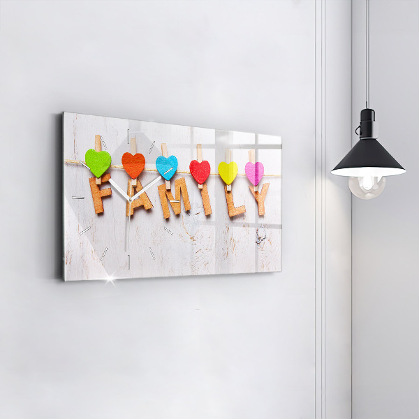 Horloge rectangulaire horizontale 'La famille d''inscriptions'