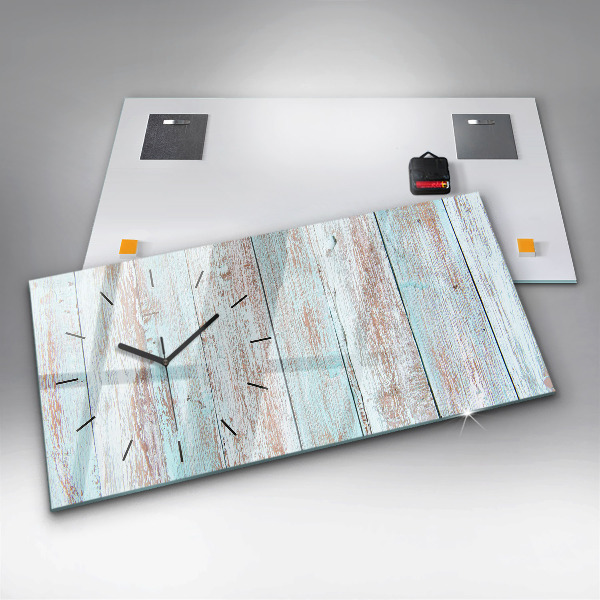 Horloge rectangulaire horizontale Bois pastel