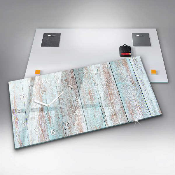 Horloge rectangulaire horizontale Bois pastel