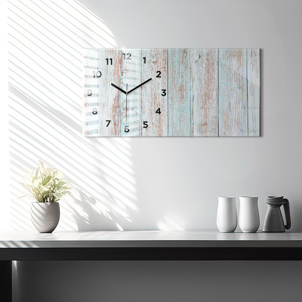 Horloge rectangulaire horizontale Bois pastel