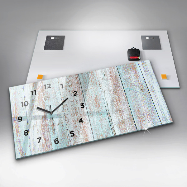 Horloge rectangulaire horizontale Bois pastel