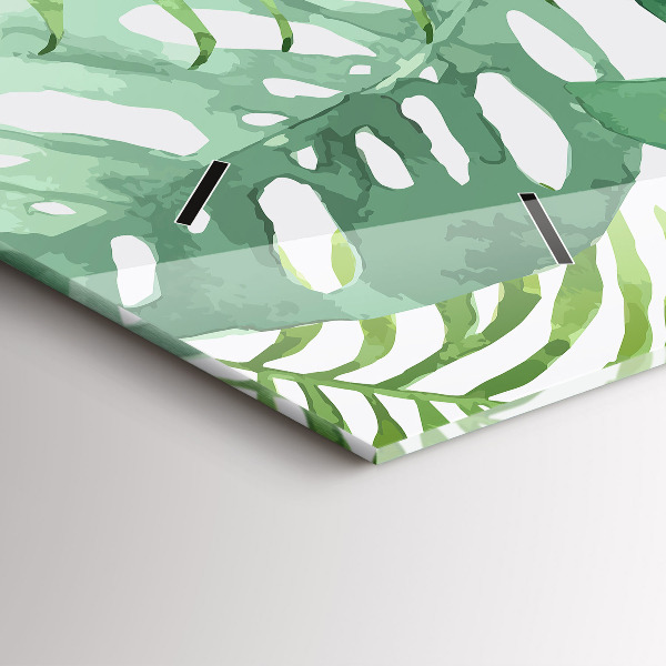 Horloge rectangulaire horizontale Feuilles vertes