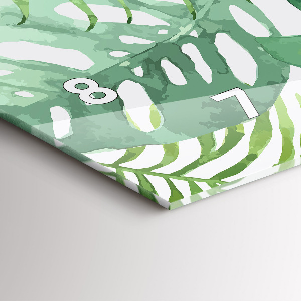 Horloge rectangulaire horizontale Feuilles vertes