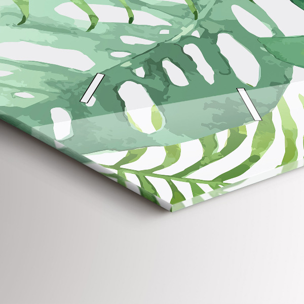 Horloge rectangulaire horizontale Feuilles vertes