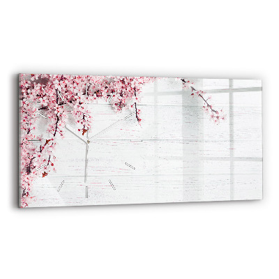 Horloge rectangulaire horizontale Fleurs de printemps