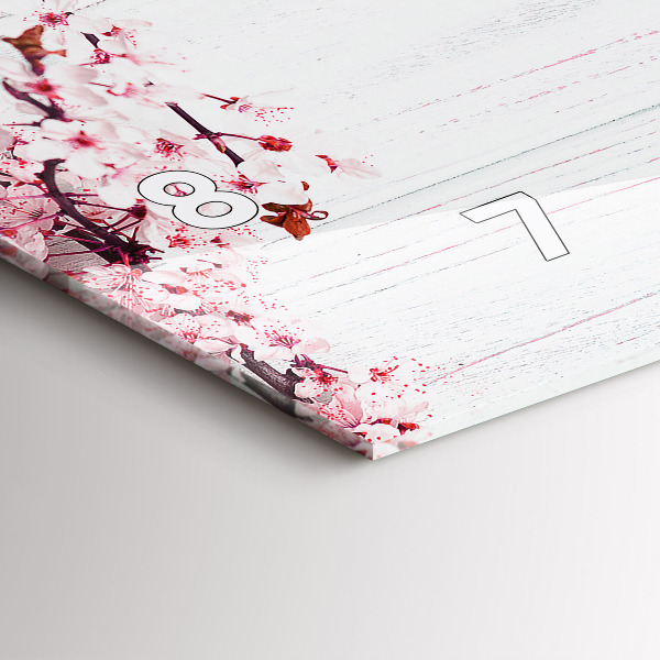 Horloge rectangulaire horizontale Fleurs de printemps