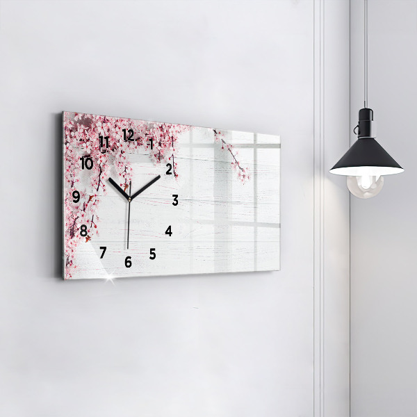 Horloge rectangulaire horizontale Fleurs de printemps