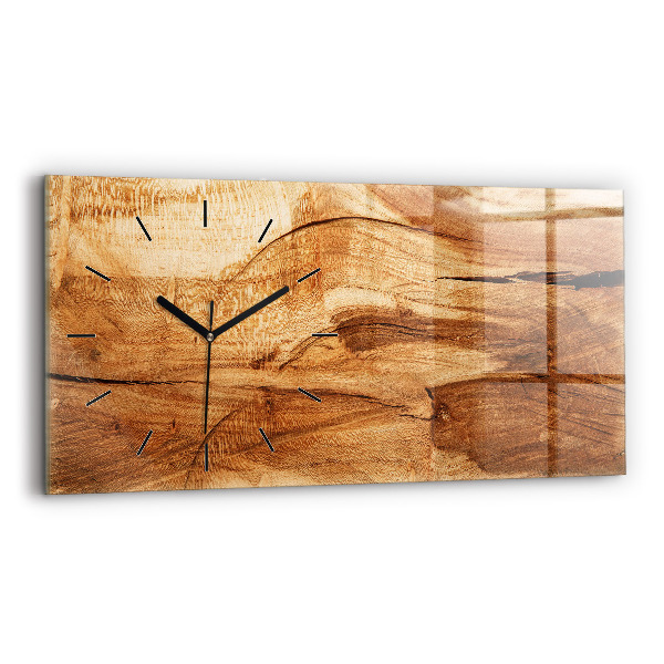 Horloge rectangulaire horizontale Texture du bois