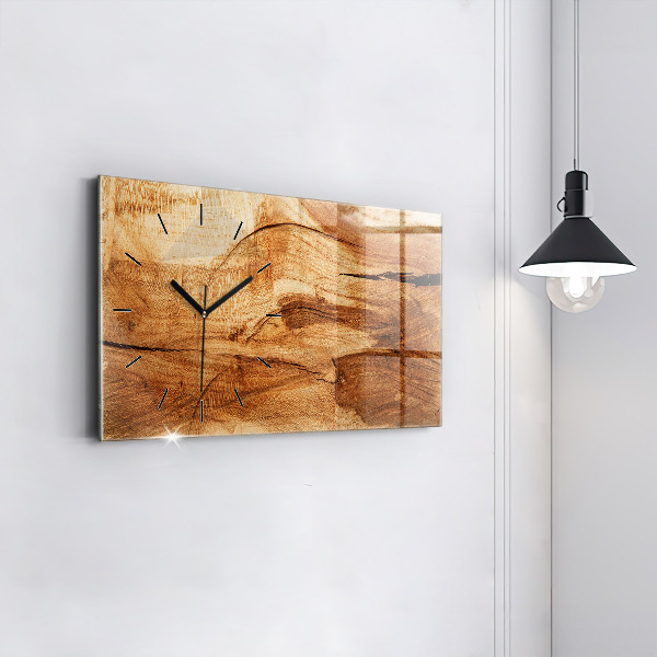 Horloge rectangulaire horizontale Texture du bois