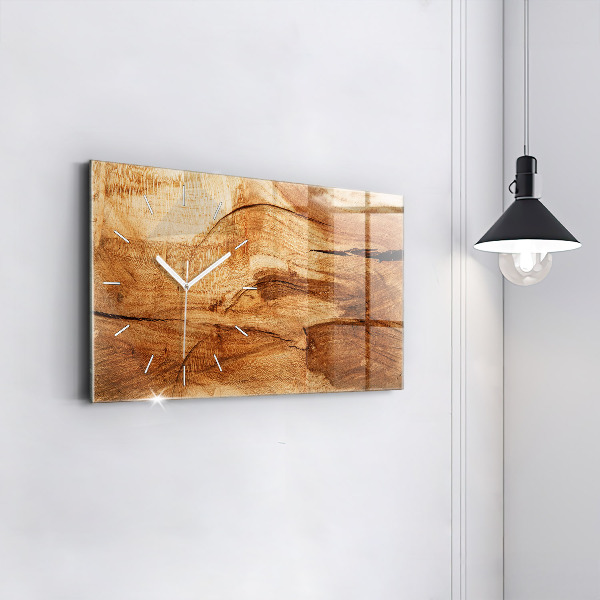 Horloge rectangulaire horizontale Texture du bois