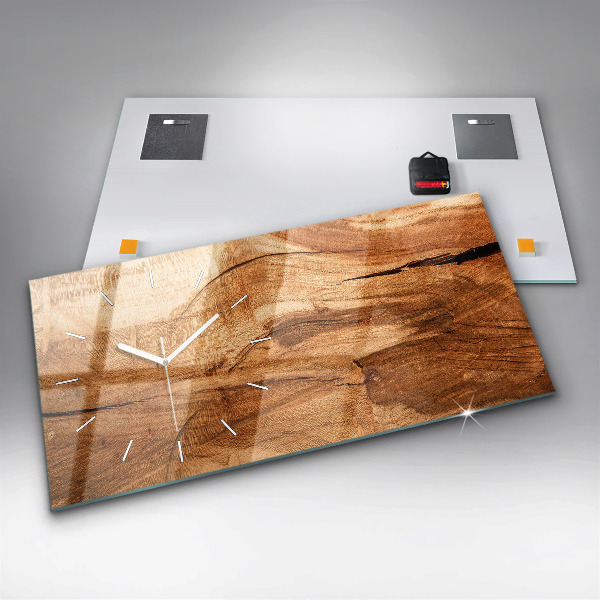 Horloge rectangulaire horizontale Texture du bois