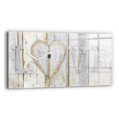 Horloge rectangulaire horizontale 'L''inscription amour'