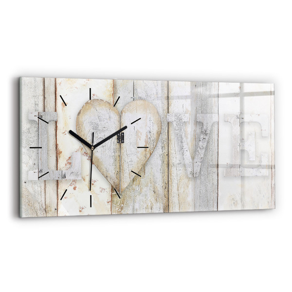 Horloge rectangulaire horizontale 'L''inscription amour'