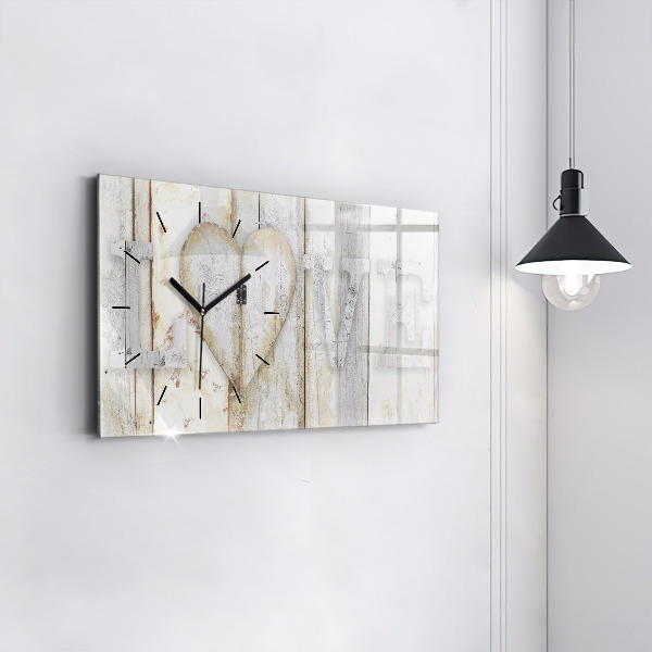 Horloge rectangulaire horizontale 'L''inscription amour'