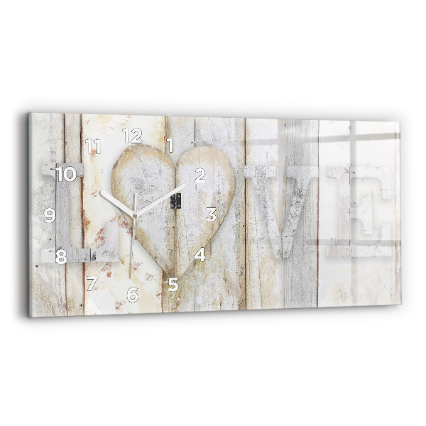 Horloge rectangulaire horizontale 'L''inscription amour'