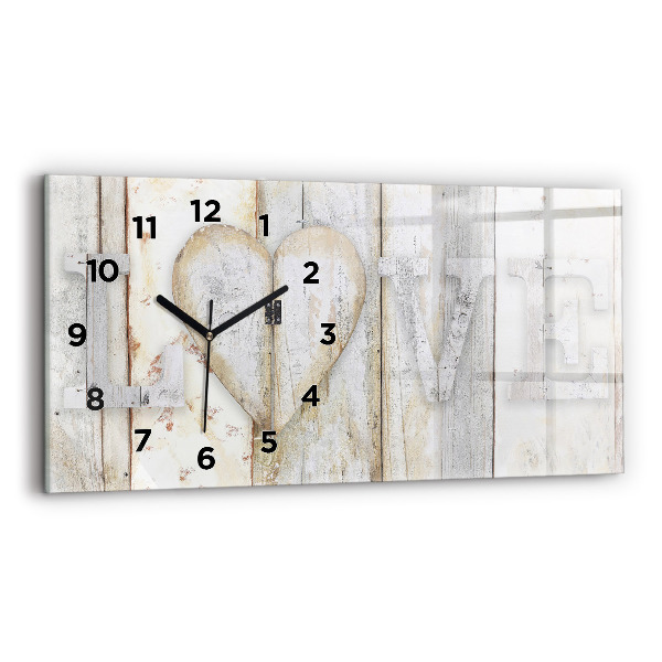 Horloge rectangulaire horizontale 'L''inscription amour'