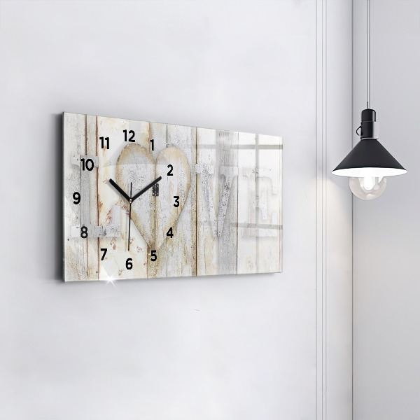 Horloge rectangulaire horizontale 'L''inscription amour'