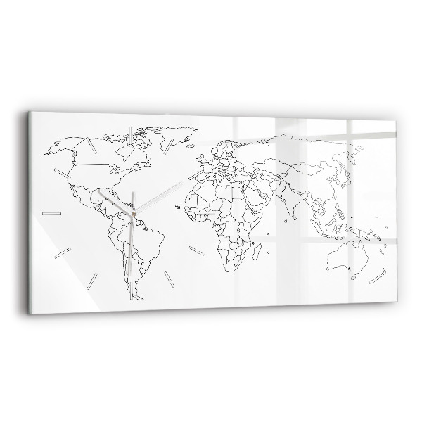 Horloge rectangulaire horizontale Carte du monde