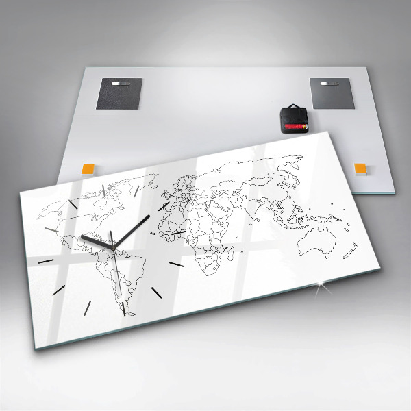 Horloge rectangulaire horizontale Carte du monde