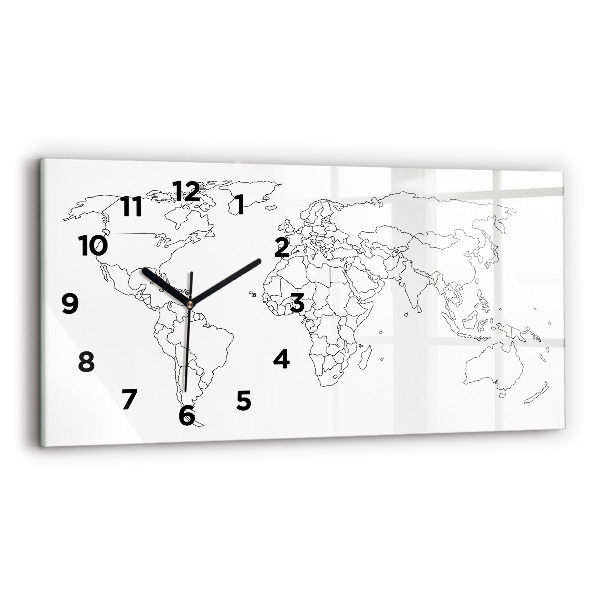 Horloge rectangulaire horizontale Carte du monde