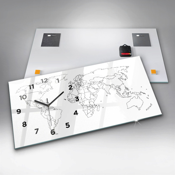 Horloge rectangulaire horizontale Carte du monde