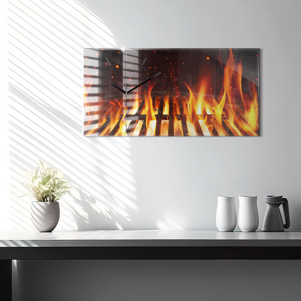 Horloge rectangulaire horizontale Gril