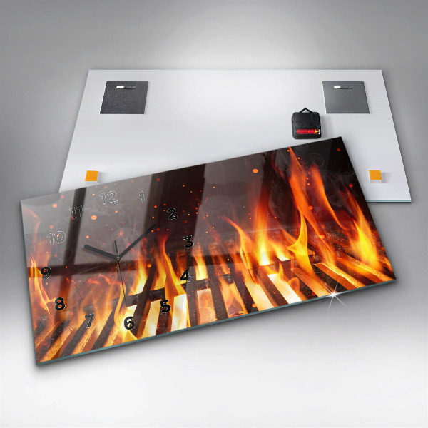 Horloge rectangulaire horizontale Gril