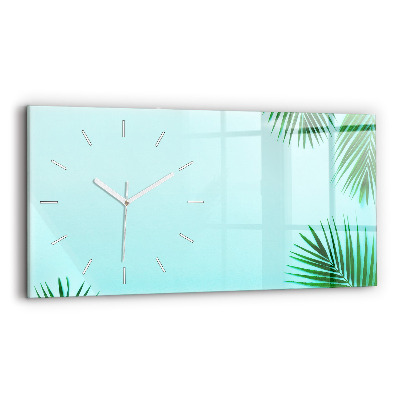 Horloge rectangulaire horizontale feuilles de palmier
