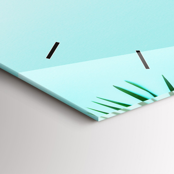 Horloge rectangulaire horizontale feuilles de palmier