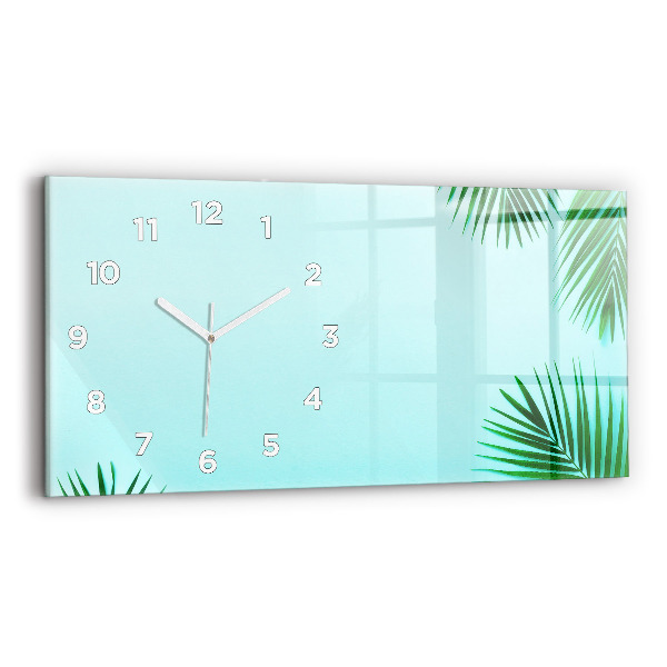 Horloge rectangulaire horizontale feuilles de palmier