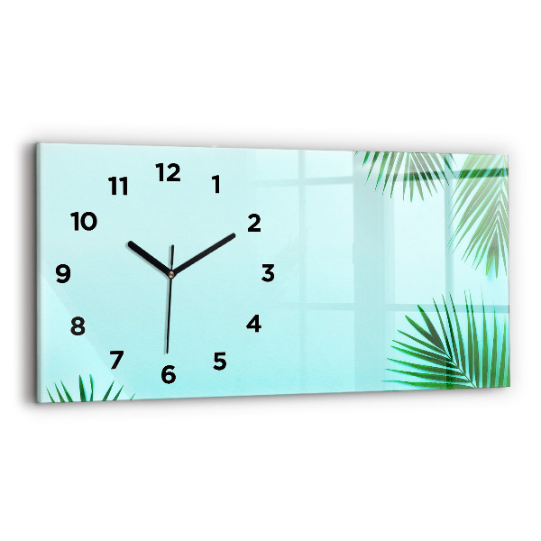 Horloge rectangulaire horizontale feuilles de palmier