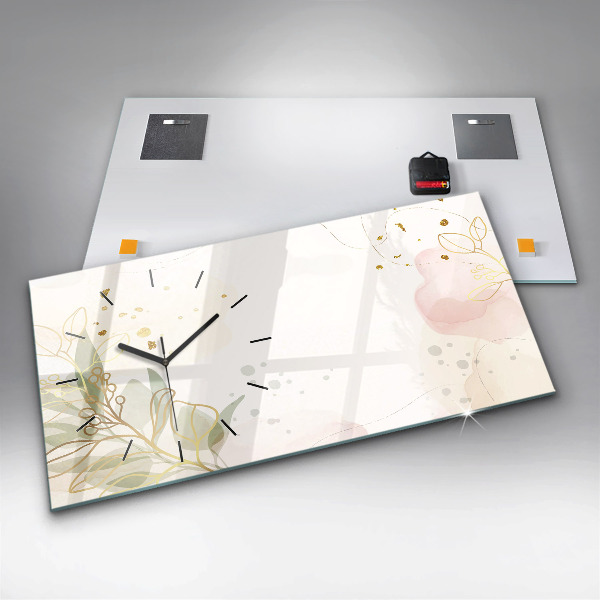 Horloge murale horizontale Abstraction pastel